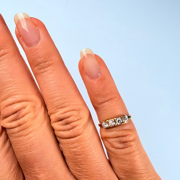 JCM 10K Yellow Gold Cubic Zirconia CZ Eternity Band Knuckle/ Toe Ring Adjustable - Picture 4 of 12